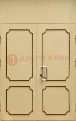Светлая двухстворчатая дверь для загородного дома с МДФ ДМ-534 